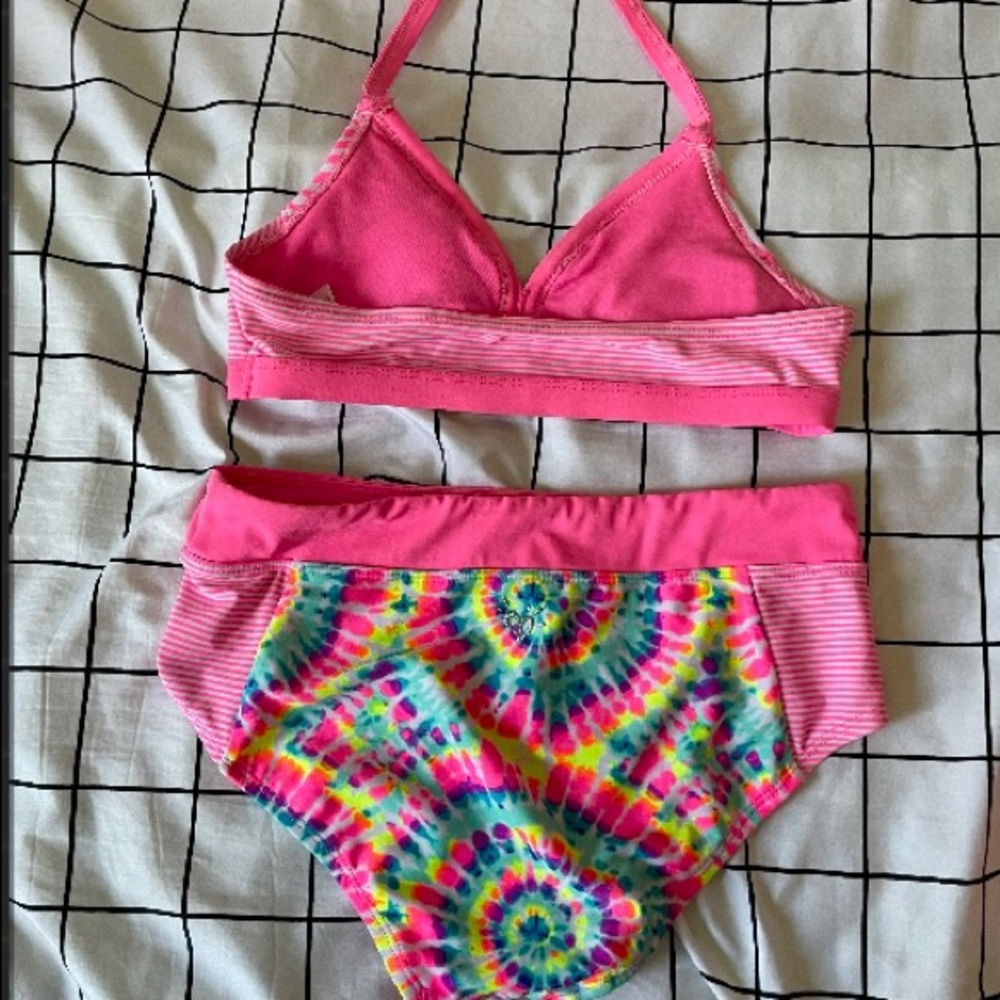 Justice multicolor patterned bacini halter top size 12 girls